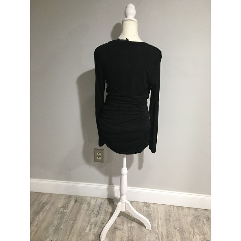 RAG & Bone Holly Black Draped Knit Minidress Size Medium NWT - Picture 2 of 8
